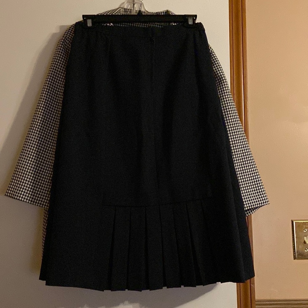 Black and white skirt suit